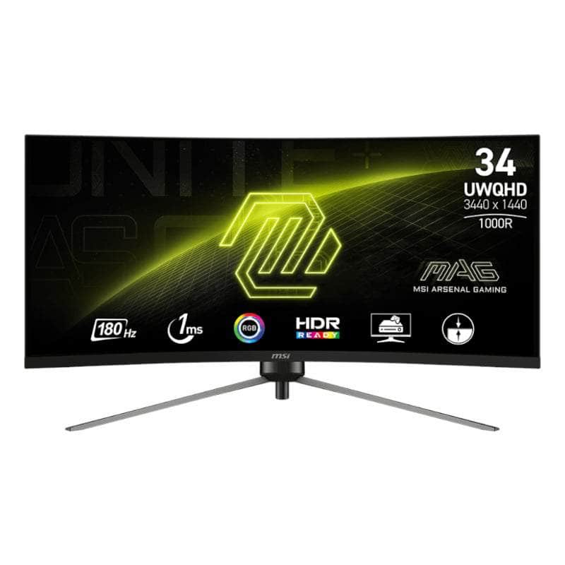 MSI Msi Mag345 Cqr 34" Curved Gaming Monitor 3440x1440 (Uwqhd) Va 1ms 180 Hz Mag 345 Cqr MAG 345CQR