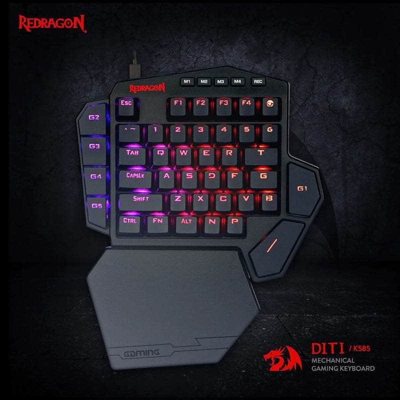 Redragon Redragon Diti Elite Pro One Handed Rgb Wireless Mechanical Gaming Keyboard Black Rd K585 Rgb Pro RD-K585RGB-PRO