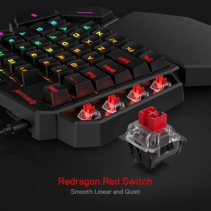 Redragon Redragon Diti Elite Pro One Handed Rgb Wireless Mechanical Gaming Keyboard Black Rd K585 Rgb Pro RD-K585RGB-PRO