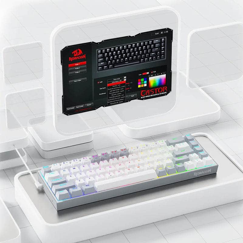 Redragon Redragon Mechanical Caster Wired Gaming Keyboard Rd K631 Wg Rgb RD-K631WG-RGB