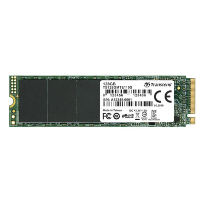 CShop.co.za | Powered by Compuclinic Solutions TRANSCEND 128GB  MTE110S PCI-E GEN 3x4 M.2 2280 SSD 3D TLC - 1500 MB/s Read 550 MB/s Write - 50 TBW TS128GMTE110S