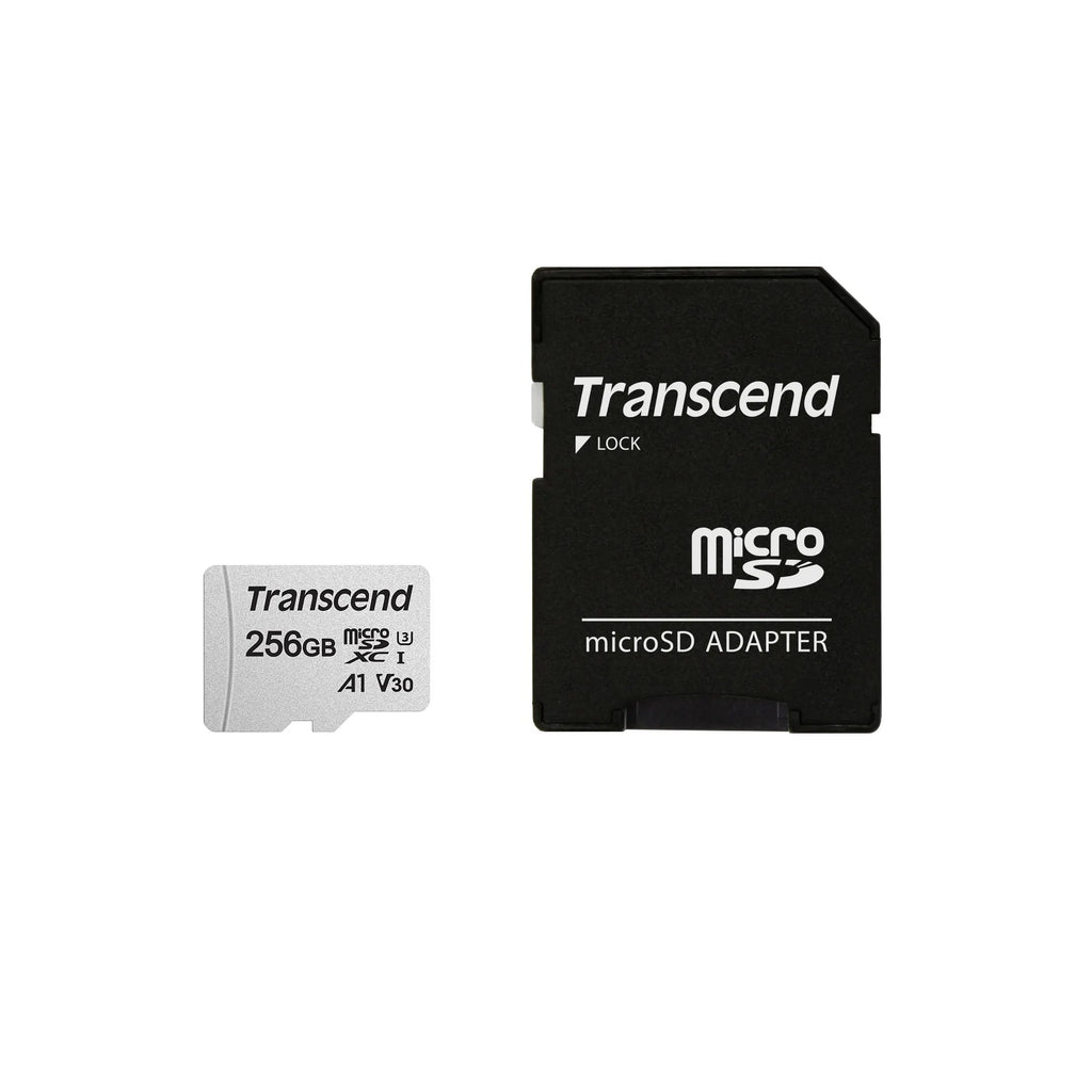 CShop.co.za | Powered by Compuclinic Solutions TRANSCEND 256GB MICRO SDXC C 10 UHS-I U1/U3 V30 A1 WITH SD ADAPTOR TS256GUSD300S-A