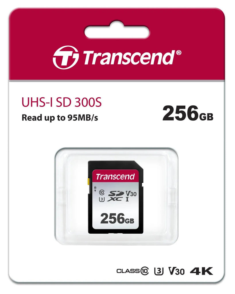 CShop.co.za | Powered by Compuclinic Solutions TRANSCEND 300S 256GB UHS-1 CLASS 10 U1 U3 V30 SDXC CARD 3D NAND TS256GSDC300S