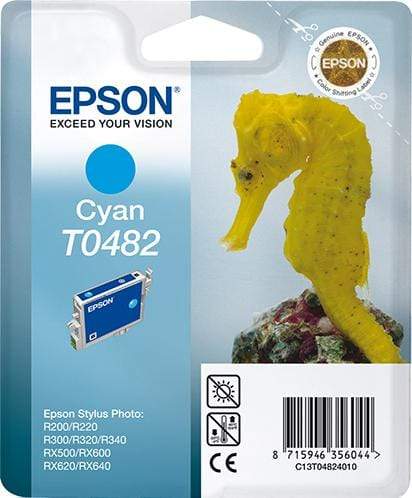 CShop.co.za | Powered by Compuclinic Solutions EPSON - INK - T0482 - CYAN - SEAHORSE - STYLUS PHOTO R200 / R220 / R300 / R320 / R340 / RX500 / RX600 / RX620 / RX640 - C13T04824010 C13T04824010