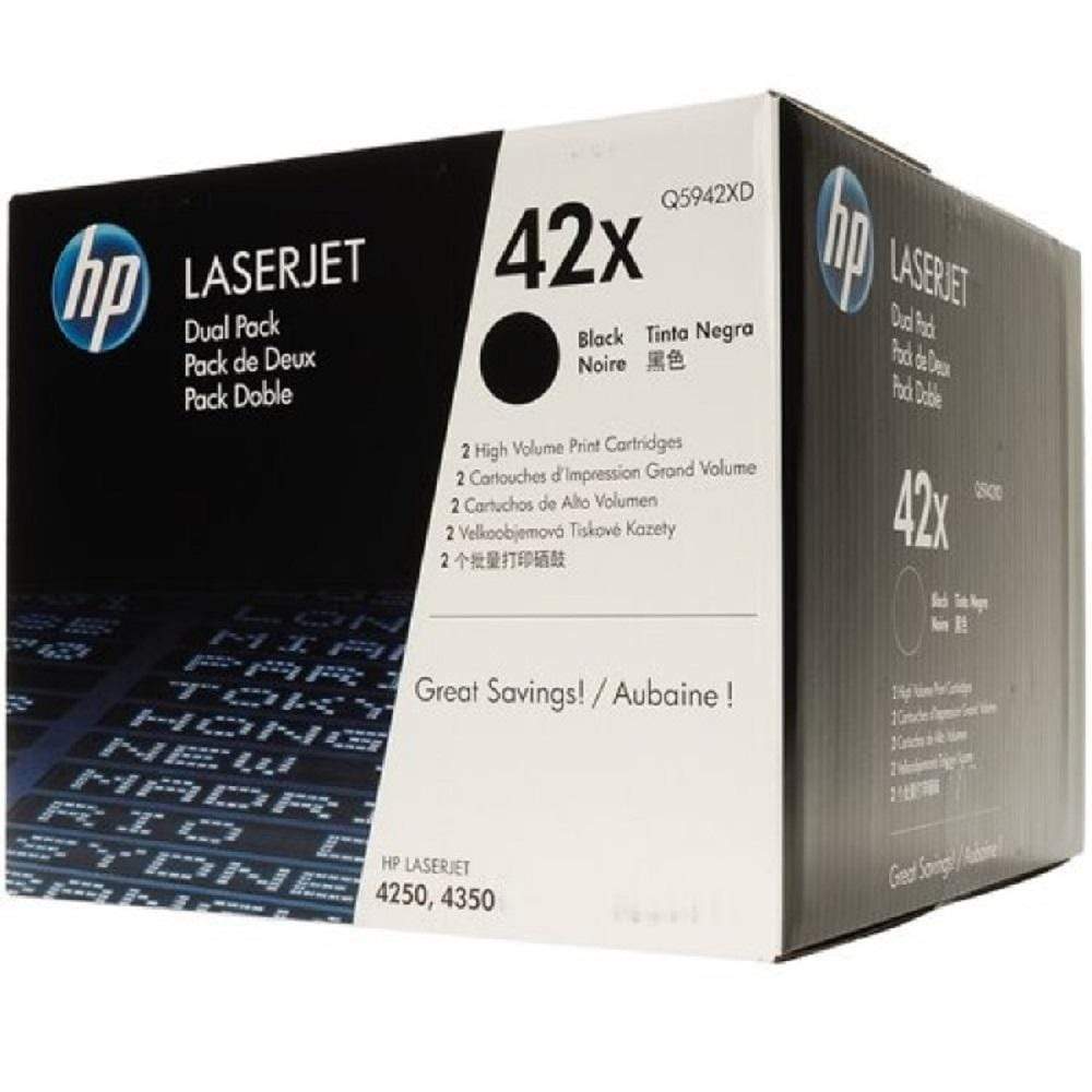 HP Toner Cartridge HP 42X Dual Pack Black Original Laserjet Toner - Q5942XD Q5942XD