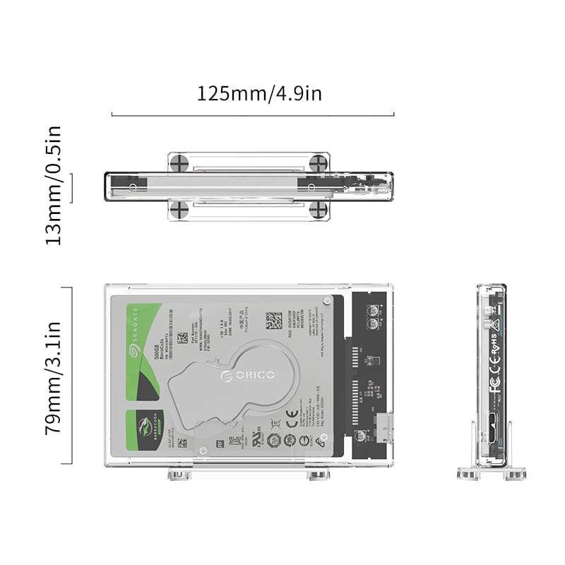 Orico 2.5 USB3.0 External Hard Drive Enclosure Transparen - CShop.co.za | Powered by Compuclinic Solutions