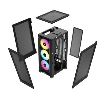 CShop.co.za | Powered by Compuclinic Solutions 2000D ICUE Airflow Tempered Glass Mid-Tower; Black; AF Slim fans/SF PSU only CC-9011246-WW
