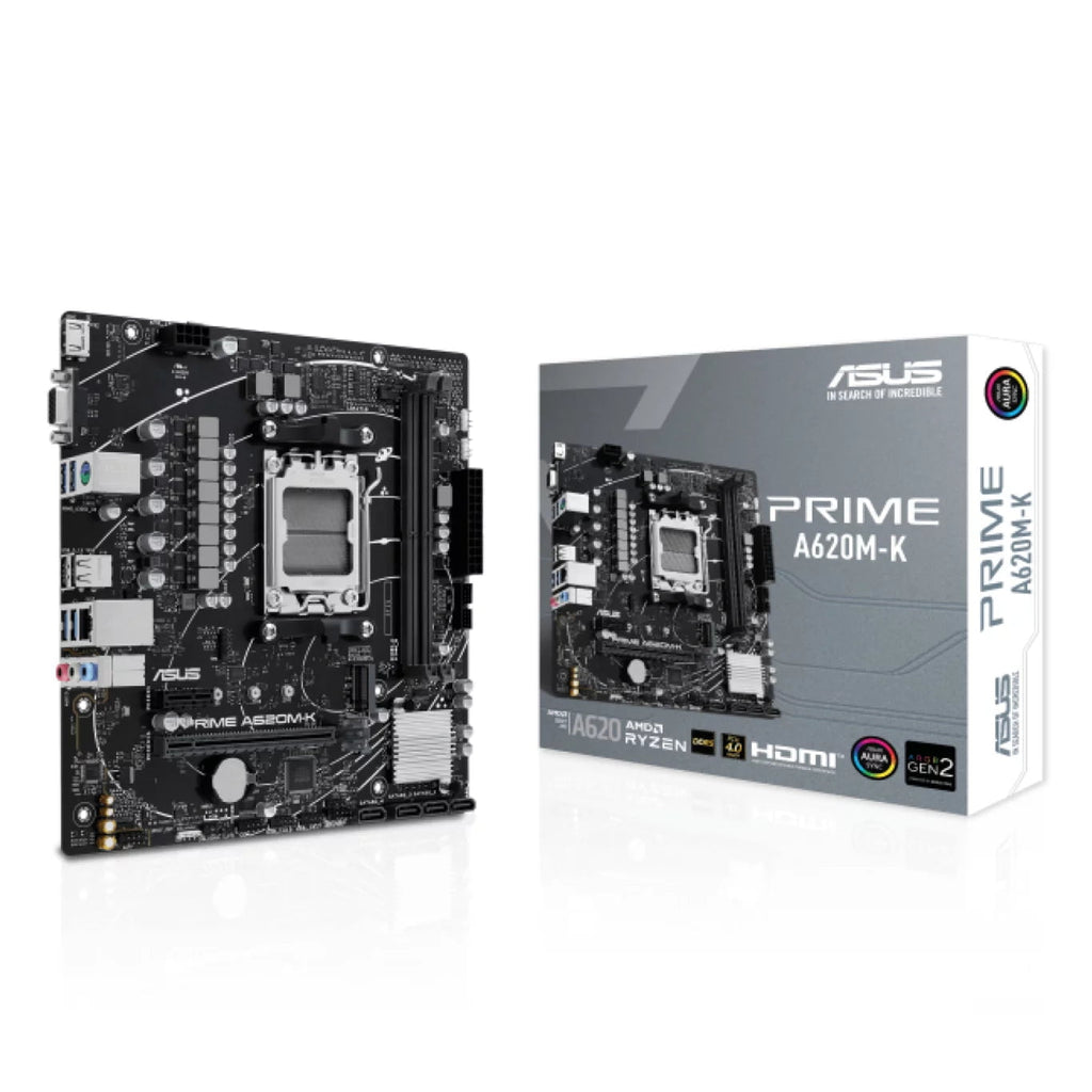 Asus Asus AMD A620 Ryzen AM5 Micro-ATX Prime Motherboard (SKU: PRIME-A620M-K) PRIME-A620M-K