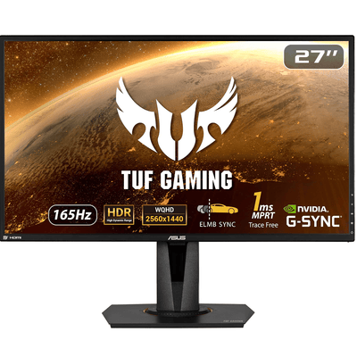 CShop.co.za | Powered by Compuclinic Solutions ASUS TUF Gaming VG27AQ HDR G-SYNC Compatible Gaming Monitor – 27 inch WQHD (2560x1440); IPS; 165Hz (above 144Hz); HAS ASUS VG27AQ