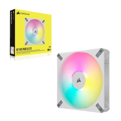 CShop.co.za | Powered by Compuclinic Solutions CORSAIR AF ELITE Series; AF140 RGB ELITE WHITE; 140mm Fluid Dynamic RGB Fan with AirGuide; Single Pack CO-9050159-WW