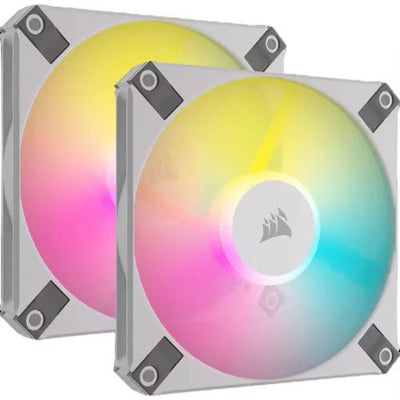 CShop.co.za | Powered by Compuclinic Solutions CORSAIR iCUE AF120 RGB SLIM 120mm PWM Fluid Dynamic Bearing Fan - Dual Pack - White CO-9050165-WW