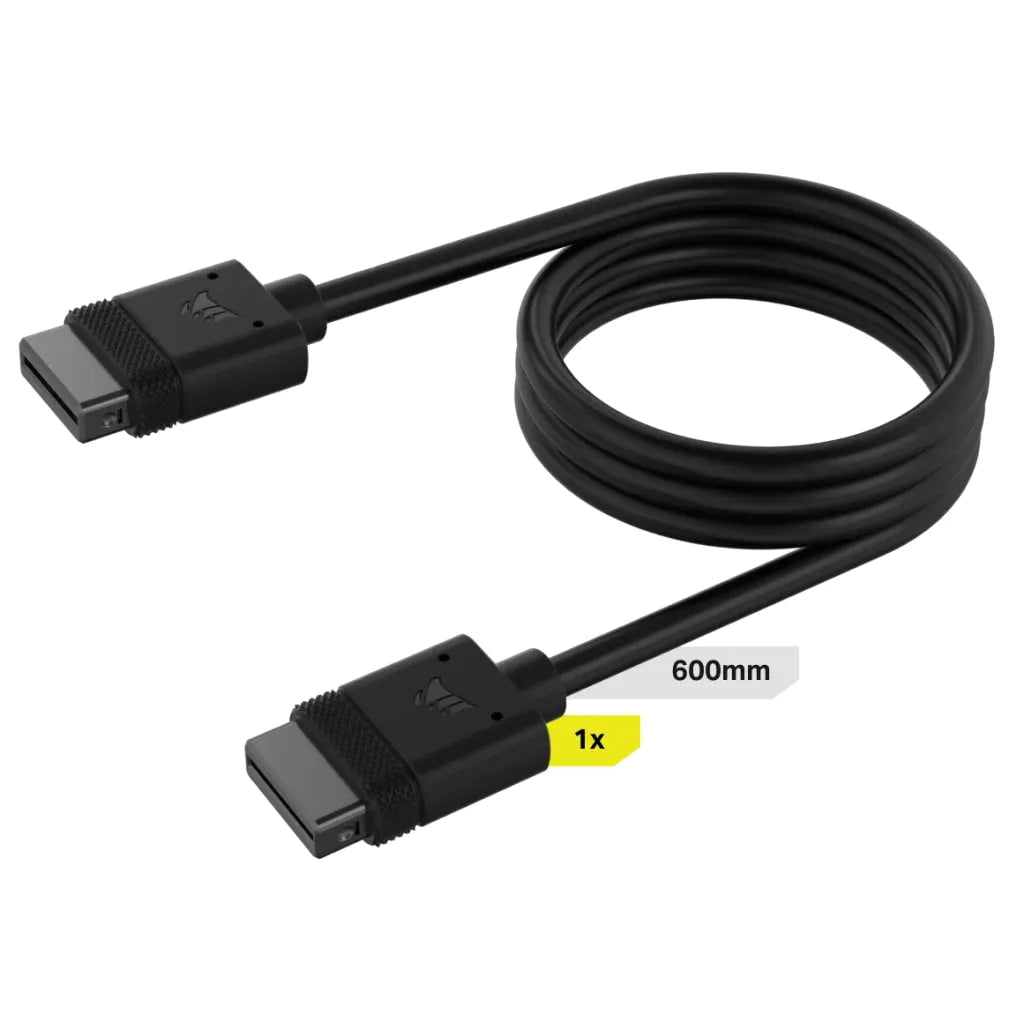 CShop.co.za | Powered by Compuclinic Solutions CORSAIR iCUE LINK Cable; 1x 600mm with Straight connectors; Black CL-9011119-WW