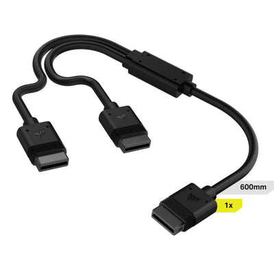 CShop.co.za | Powered by Compuclinic Solutions CORSAIR iCUE LINK Cable; 1x 600mm Y-Cable with Straight connectors; Black CL-9011124-WW