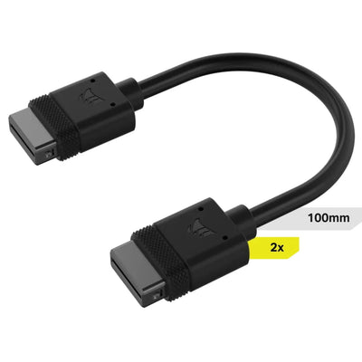 CShop.co.za | Powered by Compuclinic Solutions CORSAIR iCUE LINK Cable; 2x 100mm with Straight connectors; Black CL-9011121-WW