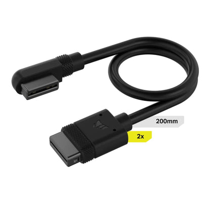 CShop.co.za | Powered by Compuclinic Solutions CORSAIR iCUE LINK Cable; 2x 200mm with Straight/Slim 90 degree connectors; Black CL-9011123-WW