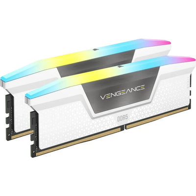 CShop.co.za | Powered by Compuclinic Solutions Corsair VENGEANCE® RGB 32GB (2 x 16GB) DDR5 DRAM 6000MHz C36 Memory Kit; 40-40-40-77; 1.4V; White. CMH32GX5M2E6000C36W