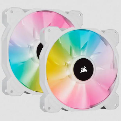 CShop.co.za | Powered by Compuclinic Solutions Corsair White SP140 RGB ELITE; 140mm RGB LED Fan with AirGuide; Dual Pack with Lighting Node CORE CO-9050139-WW