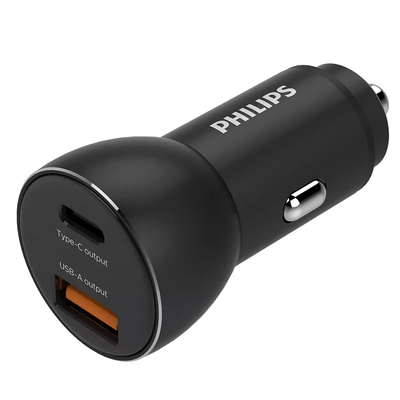 Philips Dual Port Car Charger 1 C 1 A Ports DLP2521/00