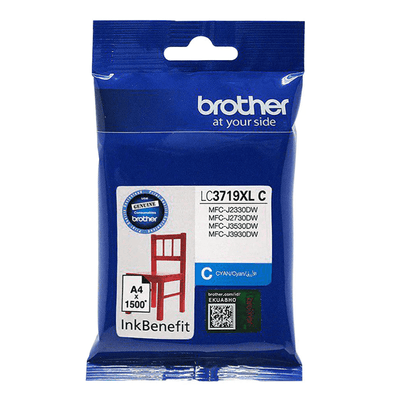 Brother High Yield Cyan Cartridge for MFCJ3530/ MFCJ3930/ MFCJ2330DW/ MFCJ2730DW LC3719XLC