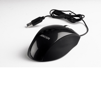 MECER MECER BLACK USB OPTICAL WHEEL MOUSE (1000 DPI). MM-U03BK