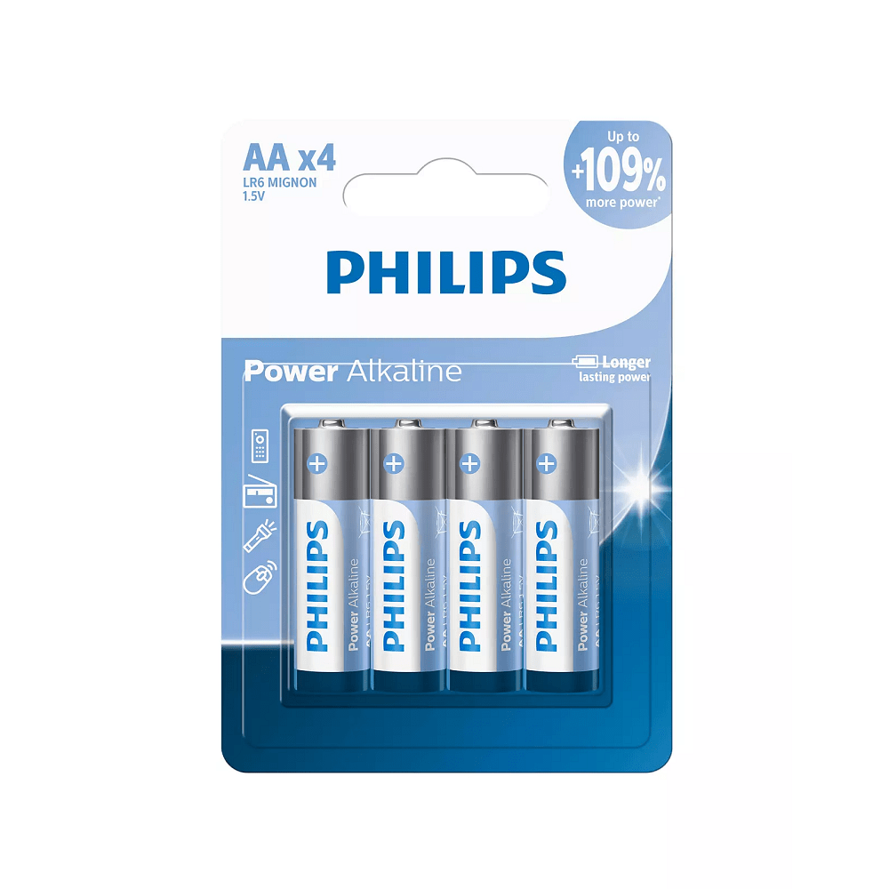 Philips Philips Power Alkaline Battery 4 Pack LR6P4B/40