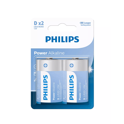 Philips Power Alkaline Battery D 2 X Pack LR20P2B/40