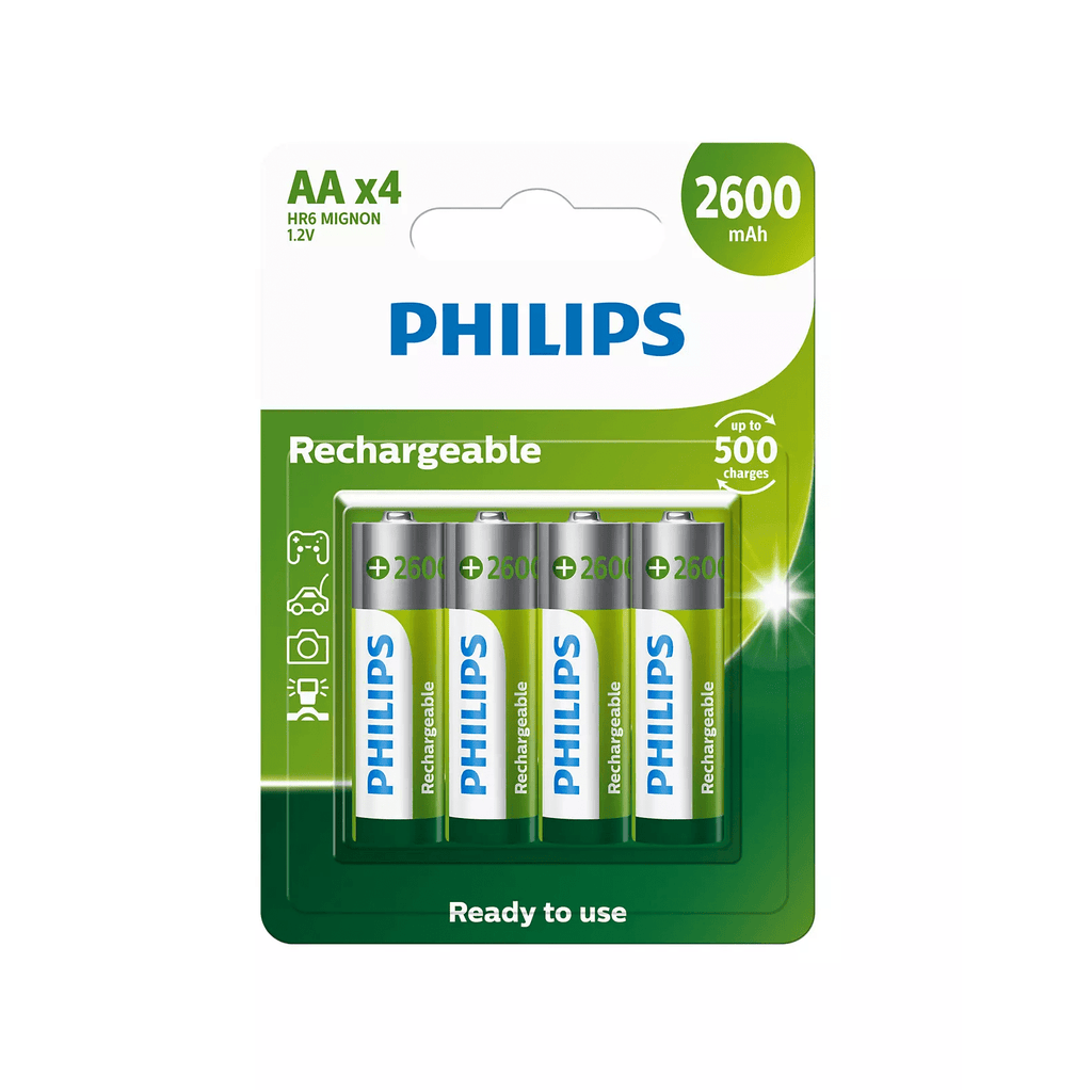 Philips Rechargeable Battery Aa 4 Pack 2600 Mah R6B4B260/73
