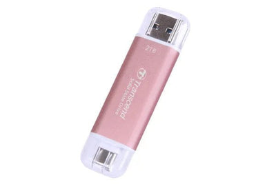 CShop.co.za | Powered by Compuclinic Solutions TRANSCEND 2 TB ESD310C USB3.2 TYPE A & C (USB 10Gbps) OTG COMPACT PORTABLE SSD  - Read 1050MB/s Write 950 MB/s - Pink TS2TESD310P