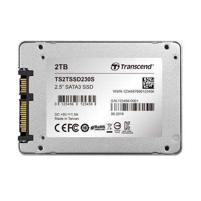 CShop.co.za | Powered by Compuclinic Solutions TRANSCEND 2 TB SSD230S 2.5'' SSD DRIVE- SATA III 3D TLC with DRAM cache - 560MB/s Read 520MB/s Write - 1120 TBW TS2TSSD230S