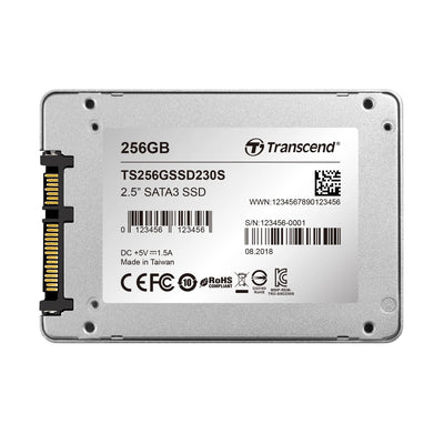 CShop.co.za | Powered by Compuclinic Solutions TRANSCEND 256GB SSD230 2.5' SSD DRIVE - SATA III 3D TLC with DRAM cache - 530MB/s Read 400MB/s Write - 140TBW TS256GSSD230S