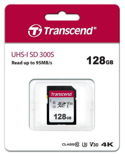 CShop.co.za | Powered by Compuclinic Solutions TRANSCEND 300S 128GB UHS-1 CLASS 10 U1 V10 SDXC CARD - 3D NAND TS128GSDC300S