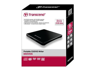 CShop.co.za | Powered by Compuclinic Solutions TRANSCEND 8X ULTRA-SLIM USB DVD-RW - BLACK TS8XDVDS-K