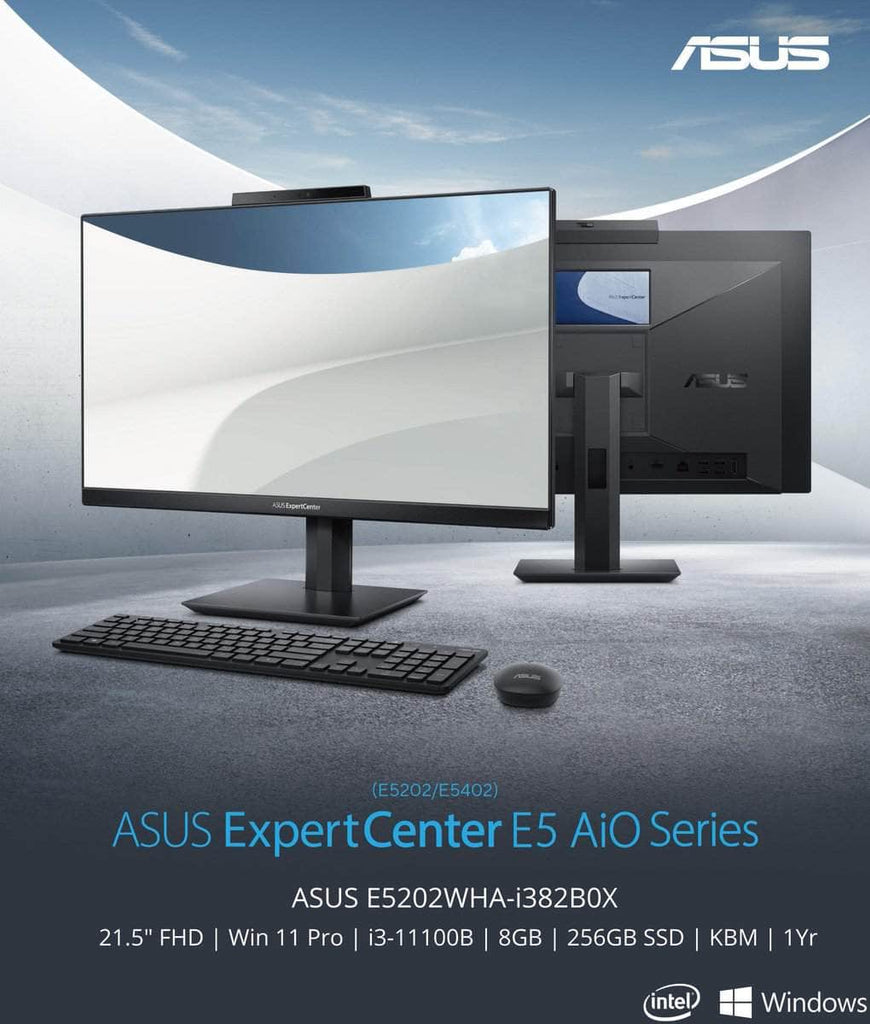 Asus Asus Expertcentre Aio Premium 21.5 Inch Core I3 11100 B 8 Gb Ram 256 Gb Ssd Intel Graphics Wired Kb + Ms Win11 P Black 1 Yr Os E5202 Wha I382 B0 X E5202WHA-I382B0X
