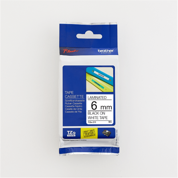 CShop.co.za | Powered by Compuclinic Solutions Brother 6MM Black on White Laminated tape TZ211