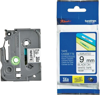 CShop.co.za | Powered by Compuclinic Solutions Brother 9MM Black on White Laminated tape TZ221