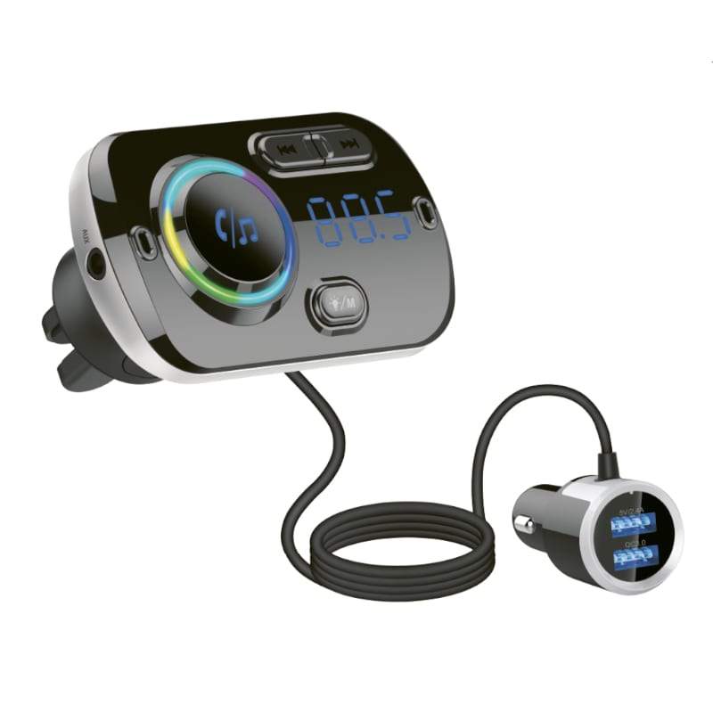 Gizzu Gizzu Bluetooth 5.0 Wired Hands Free Kit Bc49 Bq With Fm Transmitter Rgb Led Interface 1 X Music Usb Port|1 X Qc3.0 Port|1 X Micro Sd Slot (64 Gb Max) Bc49 Bq BC49BQ