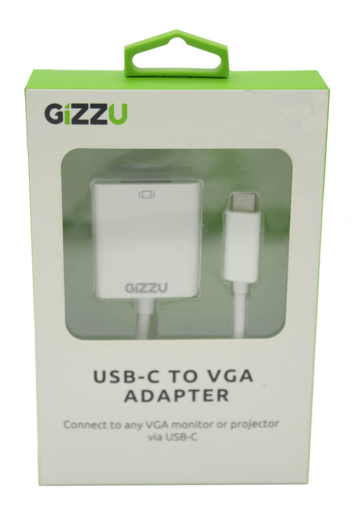 Gizzu GIZZU USB-C to VGA Adapter - White - GAUCVGAW GAUCVGAW