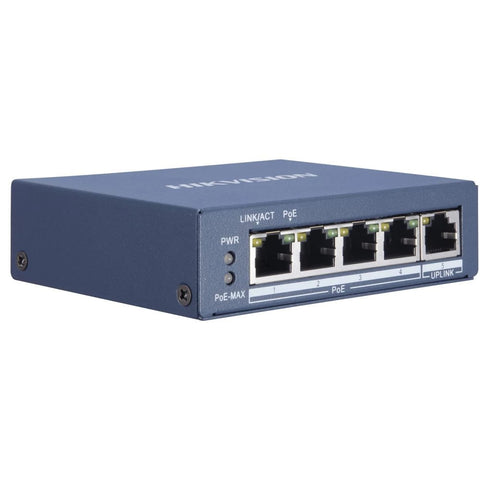 Hikvision Hik 4 Port 10/100/1000 Mbps Gigabit Unmanaged L2 Poe Switch Ds 3 E0505 P E DS-3E0505P-E