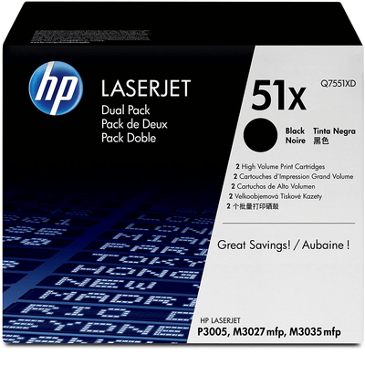 HP 51X DUAL PACK BLACK ORIGINAL LASERJET TONER CARTRIDGE - Q7551XD - CShop.co.za | Powered by Compuclinic Solutions