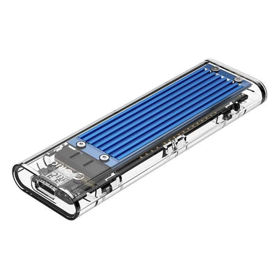 Orico M.2 NVME (2230/2242/2260/2280) to USB3.1(Device Input) Gen-2 Type-C(Enclosure Side) Transparent SSD Enclosure (2TB Max) - Blue Heatsink (Compatible with CTA2-SV/CTA2-GR) - CShop.co.za | Powered by Compuclinic Solutions