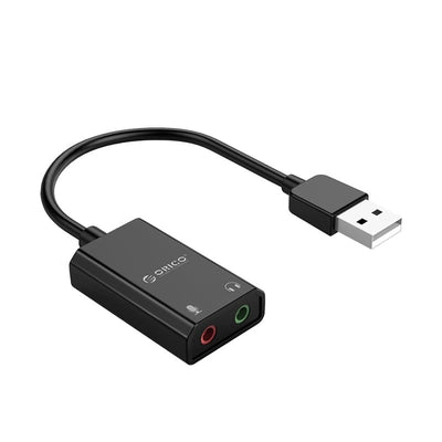 Orico USB External Sound Adapter with 1 x Headset and 1 x Microphone Port - Black - CShop.co.za | Powered by Compuclinic Solutions