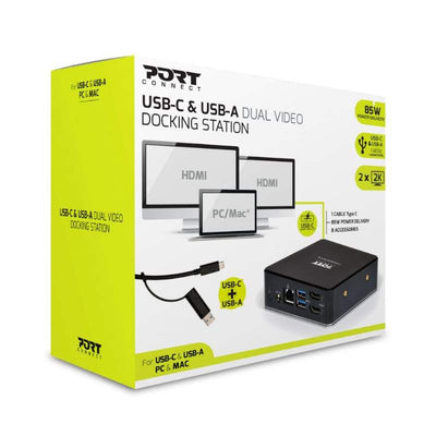 Port Connect Usb|Type C Dual Video Docking Station 901908 - CShop.co.za | Powered by Compuclinic Solutions
