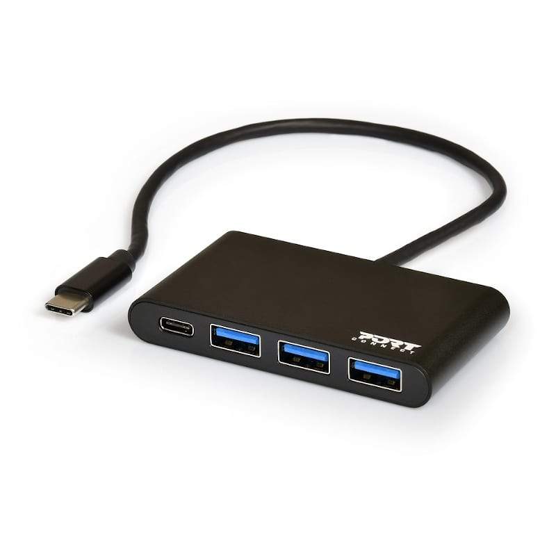 Port Connect USB Type-C to 3 x USB3.0|1 x Type-C Adapter - Black - 900122 - CShop.co.za | Powered by Compuclinic Solutions