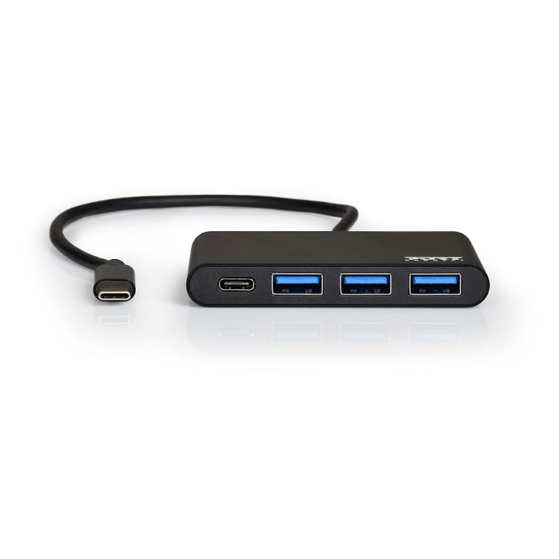 Port Connect USB Type-C to 3 x USB3.0|1 x Type-C Adapter - Black - 900122 - CShop.co.za | Powered by Compuclinic Solutions