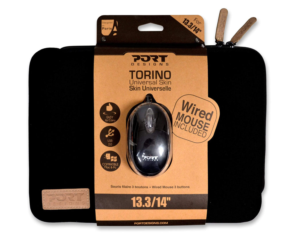 Port Designs TORINO 13.3' Sleeve - Black + Mouse - CShop.co.za | Powered by Compuclinic Solutions
