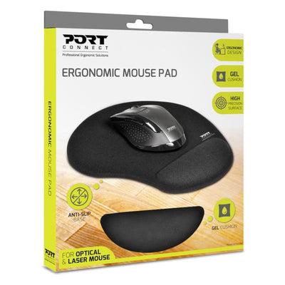 Port Port Ergonomic Gel Mouse Pad Black 900717 900717