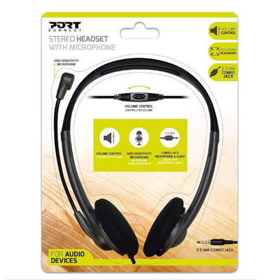 Port Port Stereo Headset With Mic Bk 901603 901603