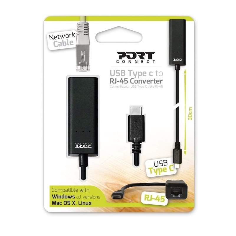 Port Port Usb Type C To Rj45 5 Gbps 30cm Adapter Black 900126 900126