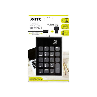 Port Wired Keypad Numpad With Usb|Type C Connector 900801 - CShop.co.za | Powered by Compuclinic Solutions