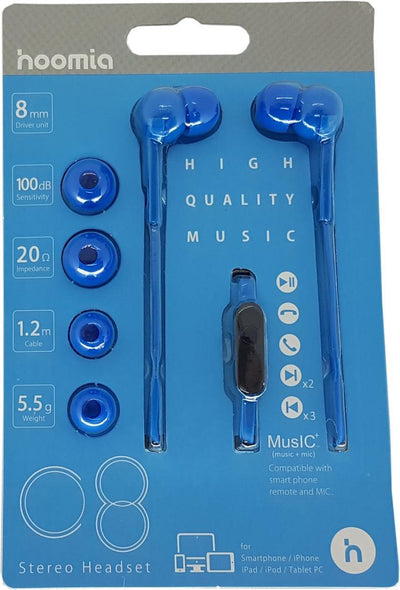 CShop.co.za | Powered by Compuclinic Solutions STEREO EARPHONE + MIC BLUE 1.2M C8-1BL